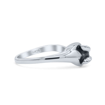 Open Cute Mouse Tail Adjustable Animal Fashion Design Oxidized Finish Band Thumb Ring